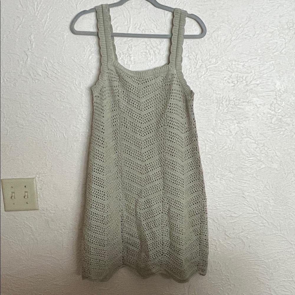 a new day Crochet Knit Mini Dress in Light Green